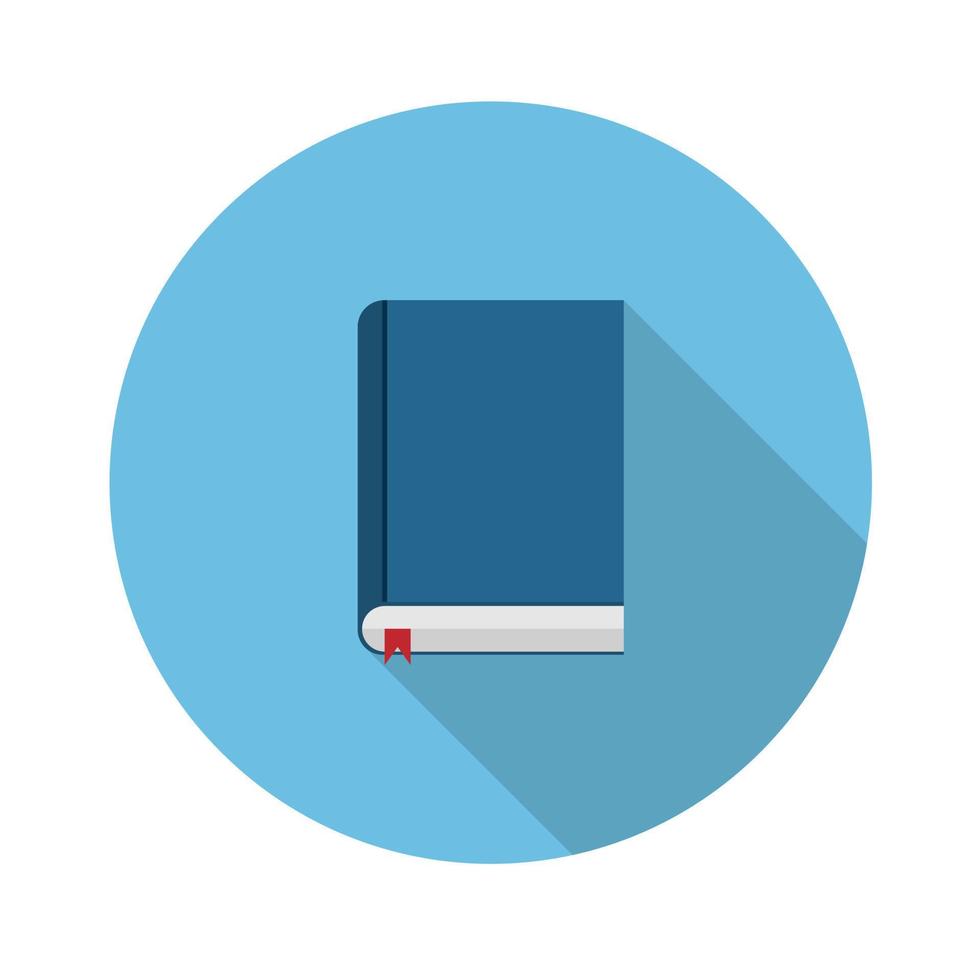 Lesebuchsymbol mit rotem Lesezeichen. flache Illustration des Lesebuch-Vektorsymbols für Websites isoliert auf weißem Hintergrund. 10 eps. vektor