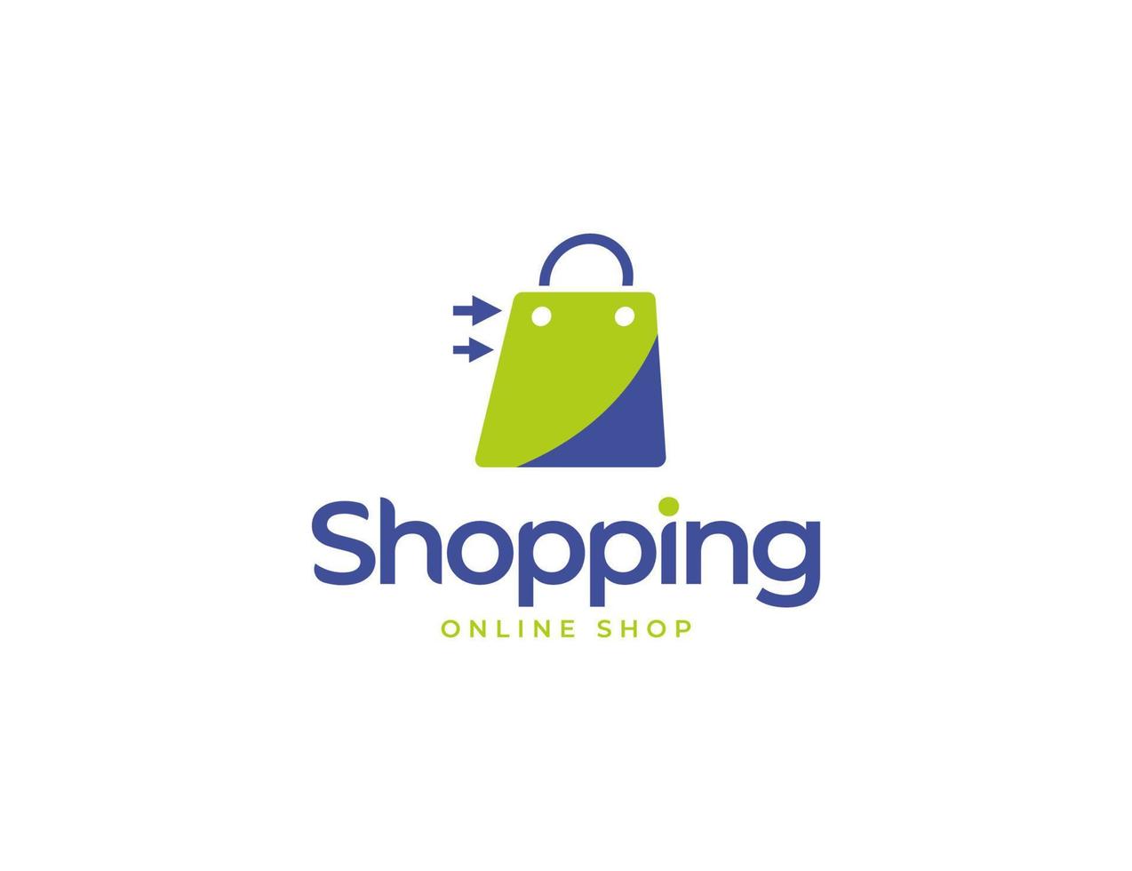 modern onlinebutikslogotyp med shoppingpåse illustration vektor