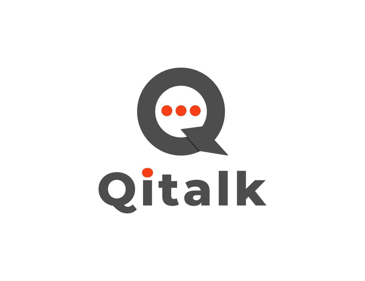 modern design av bokstaven q talk eller chattlogotyp vektor
