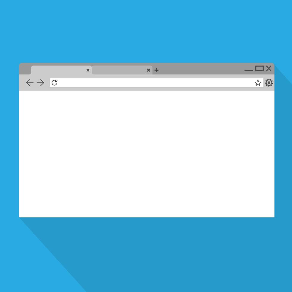 einfaches browserfenster auf blauem hintergrund.flache vektorvorratillustration.10 eps. vektor