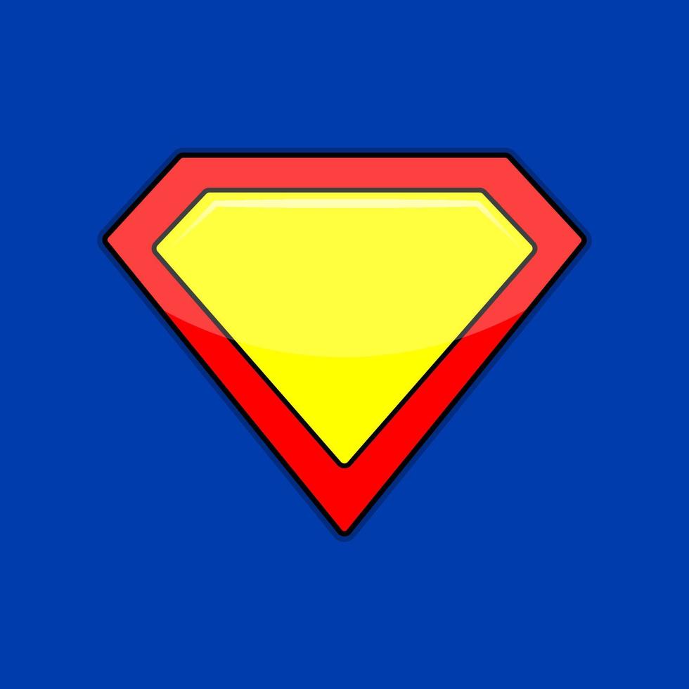 Superhelden-Logo-Vorlage. rot, gelb und blau. flache vektorillustration.10 eps. vektor