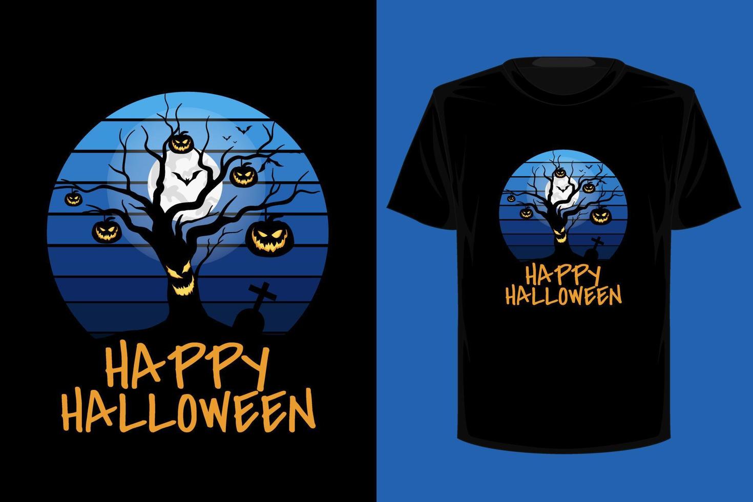 Halloween-Retro-Vintage-T-Shirt-Design vektor