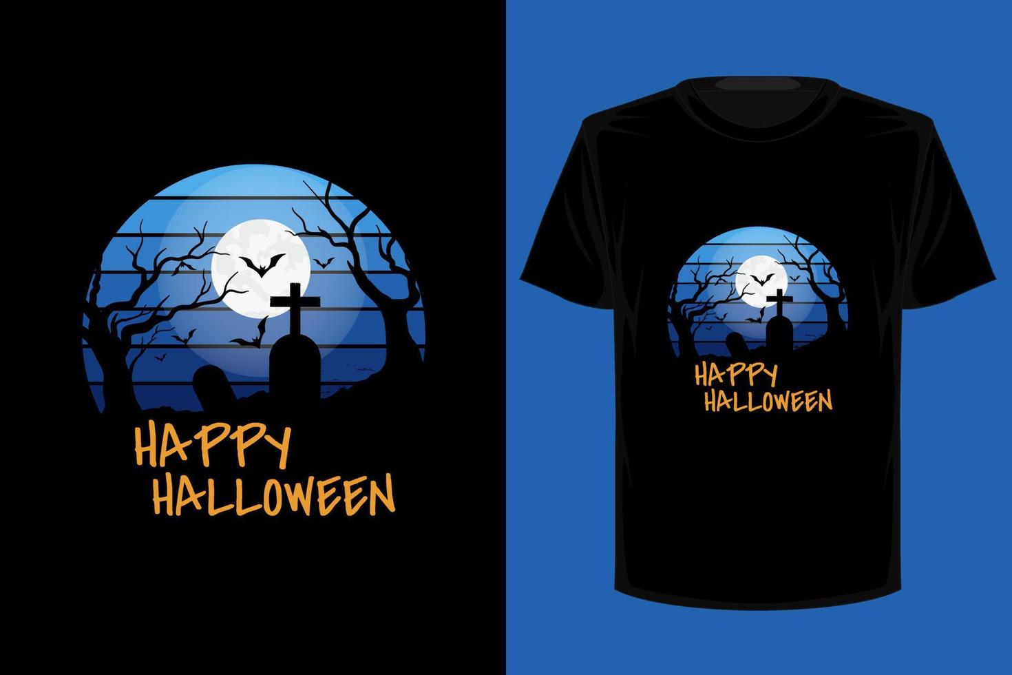 halloween retro vintage t-shirt design vektor