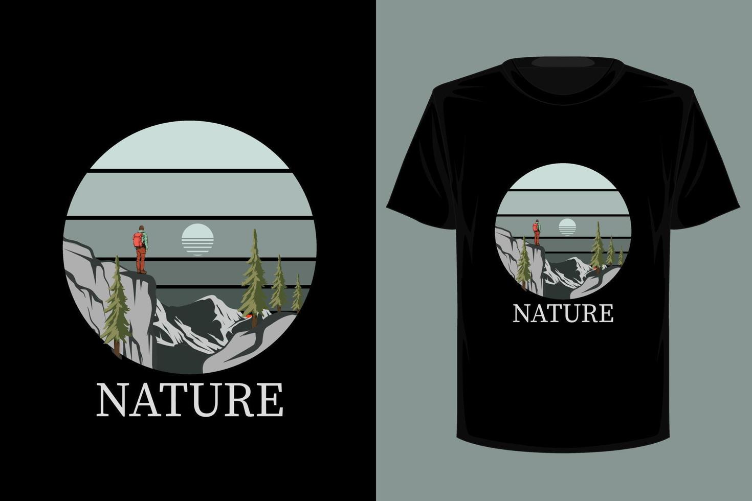 natur retro vintage t-shirt design vektor