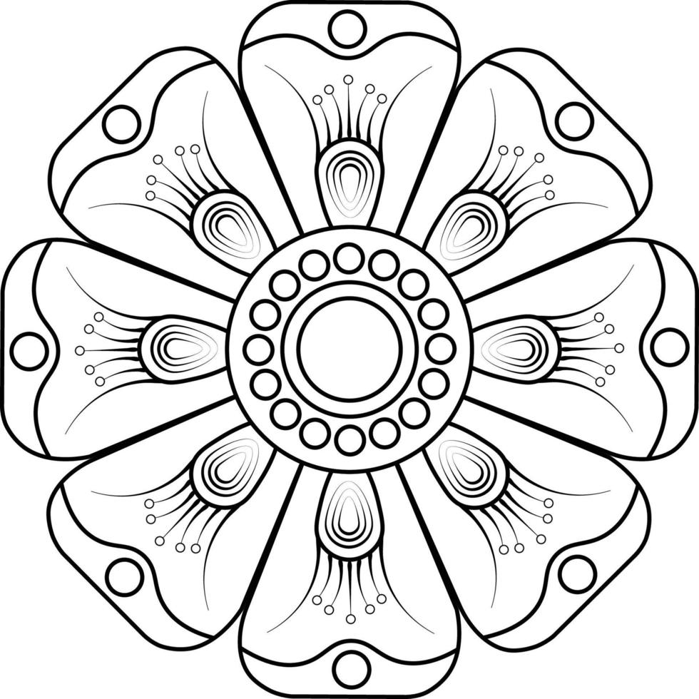 mandala målarbok vektor