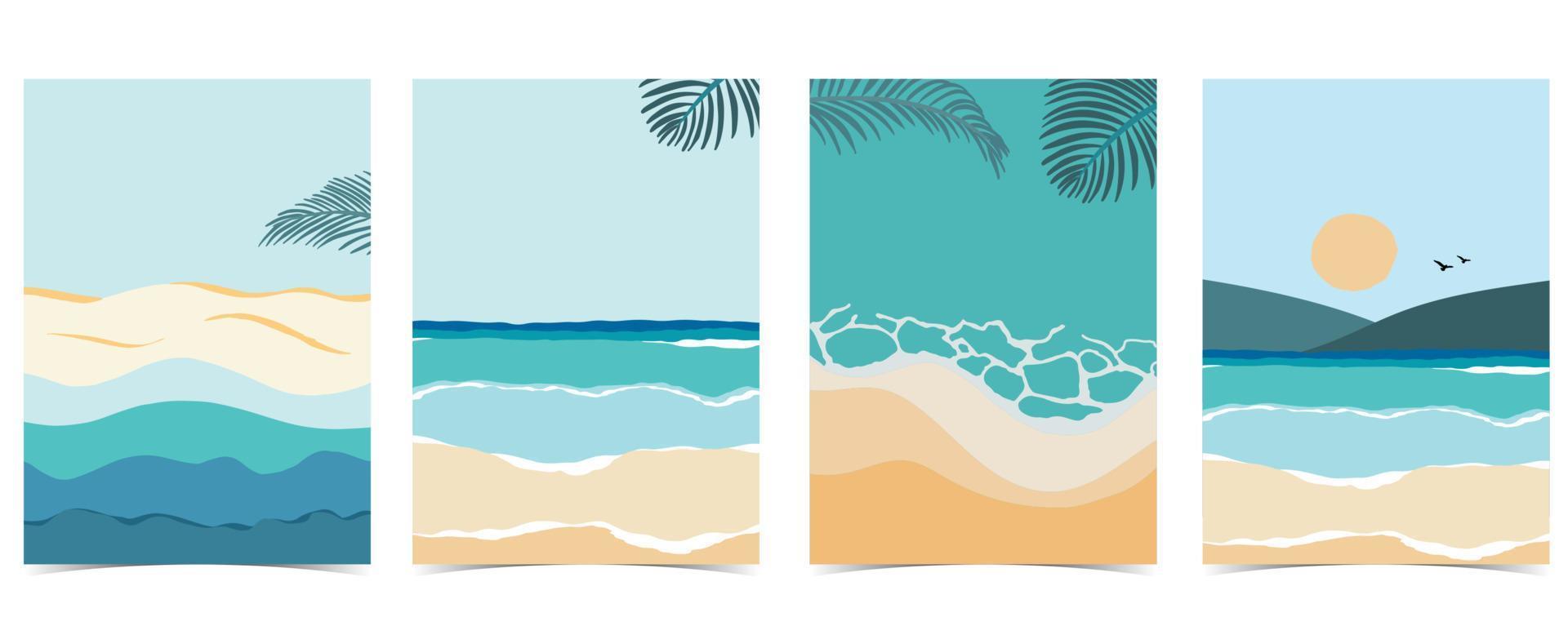 strand sommarfest inbjudan med sol, hav och himmel på dagtid vektor