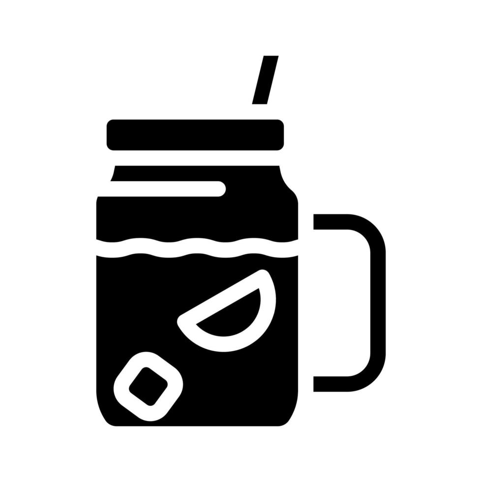 Kalter Tee Glyphe Symbol Vektor Illustration schwarz