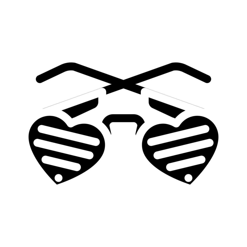 Brille in Herzform Glyphen-Symbol-Vektor-Illustration vektor