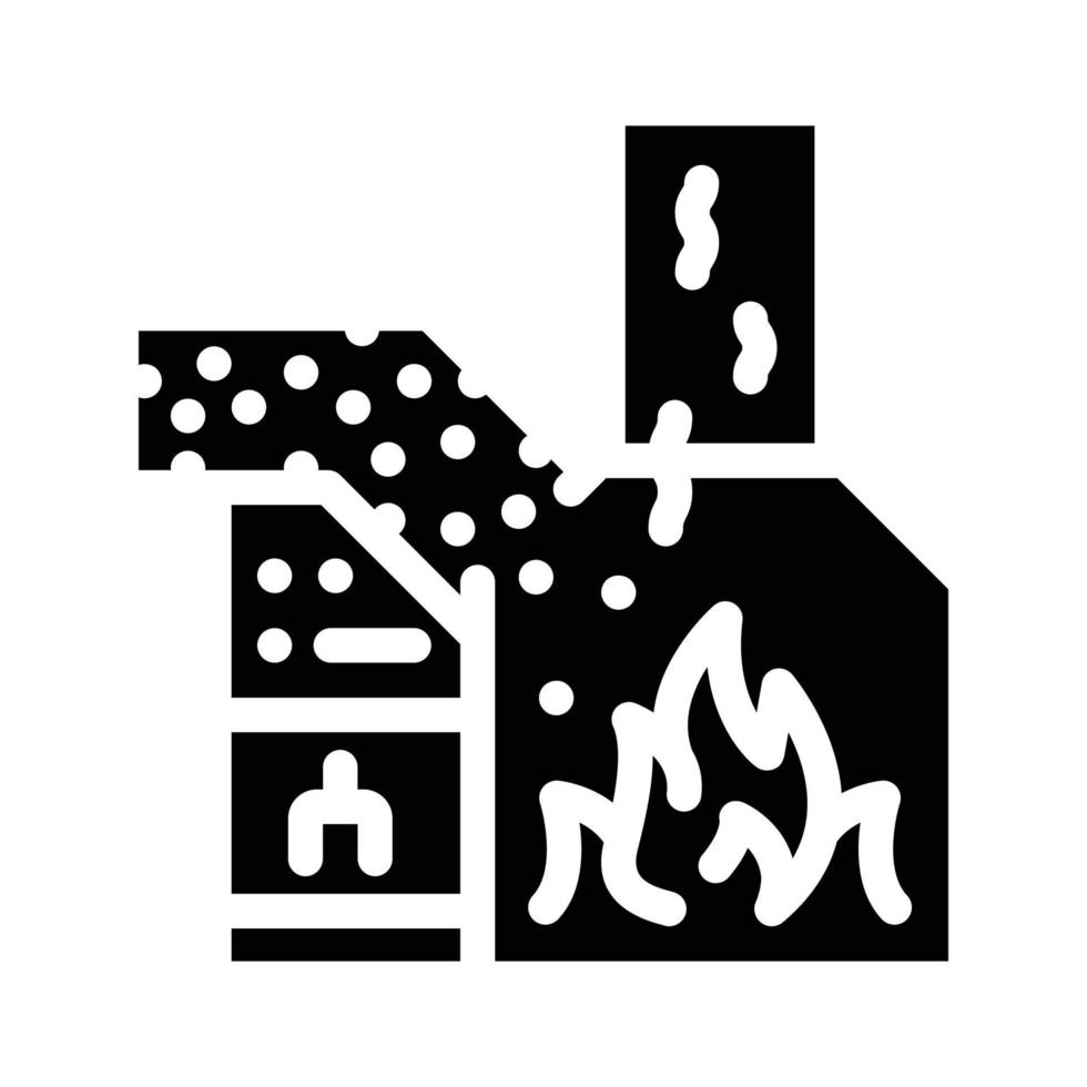 Glyph-Symbol-Vektorillustration für brennende Abfälle vektor