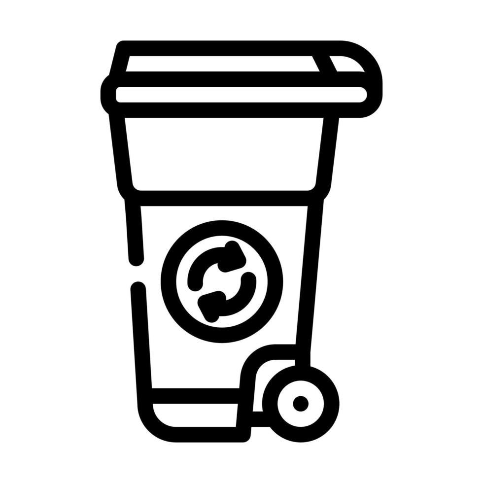 avfall tank kompost linje ikon vektor illustration