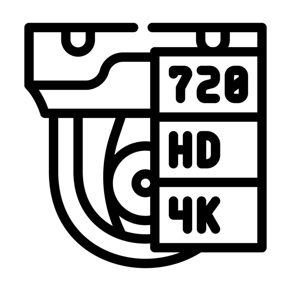 Videoqualitätslinie Symbol Vektor Illustration flach