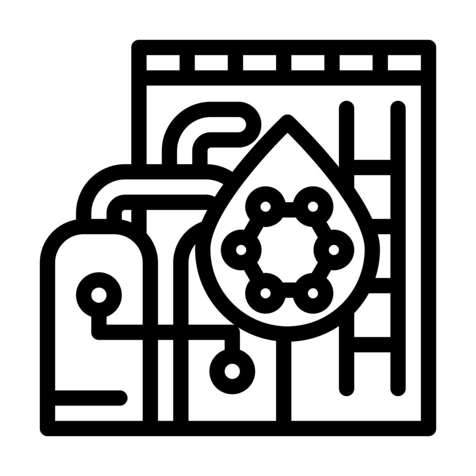 Petrochemie-Laborgeräte Symbol Leitung Vektor Illustration