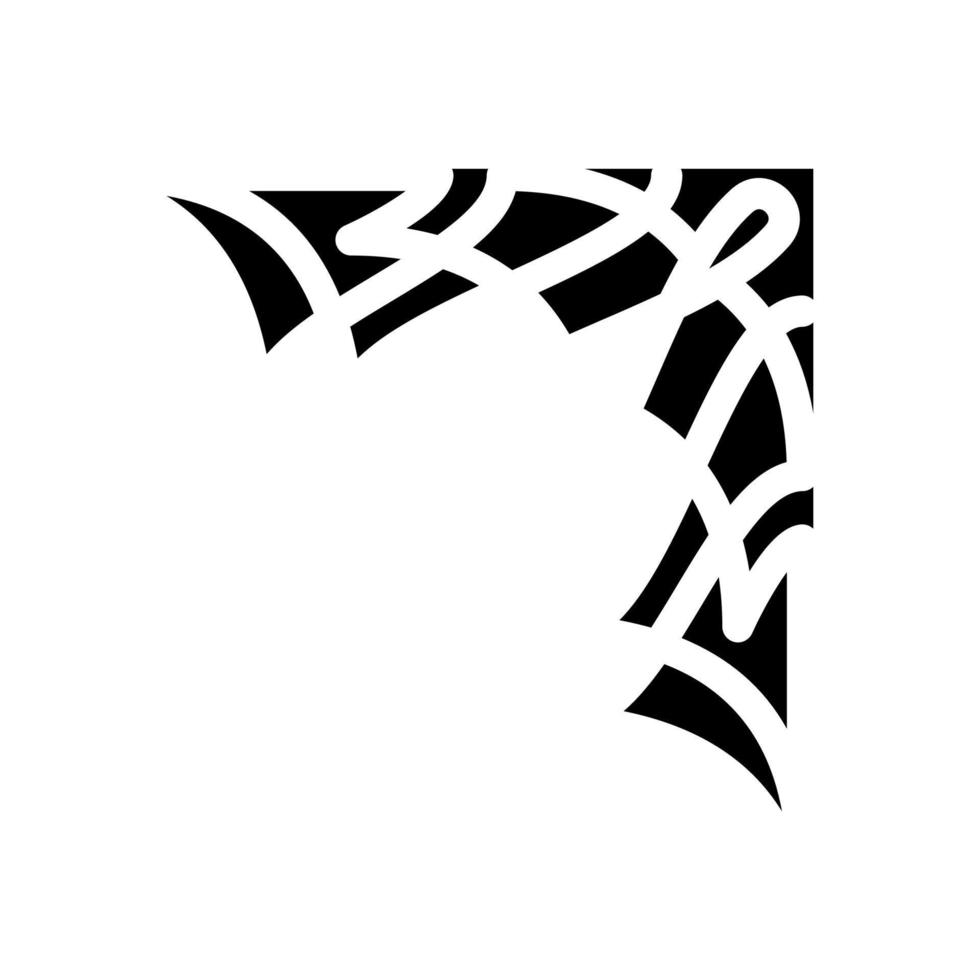 elegante ecke glyph symbol vektor illustration flach