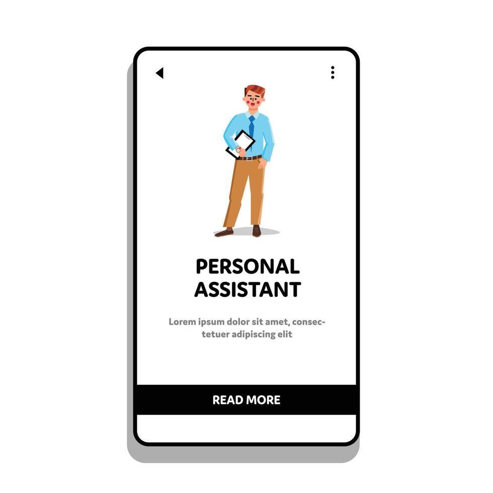 personlig assistent, affärsman sekreterare vektor illustration platt