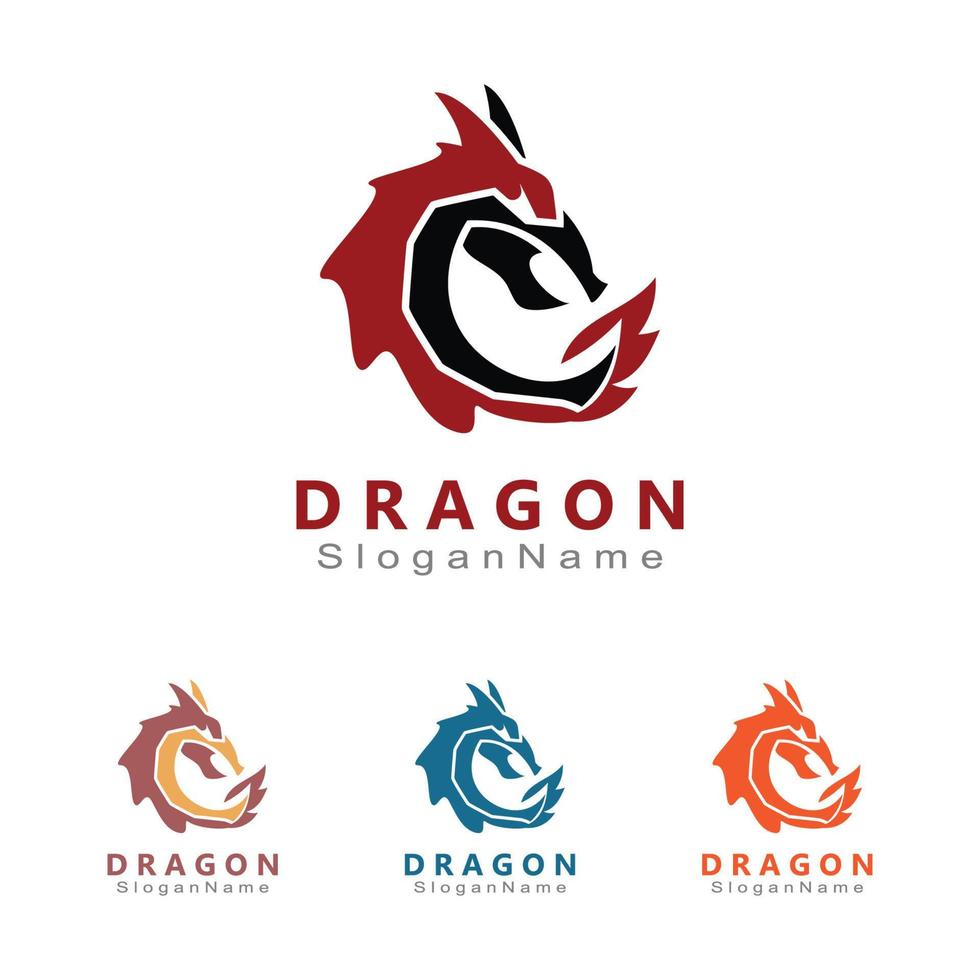 dragon logotyp design minimalistisk unik vektor mall