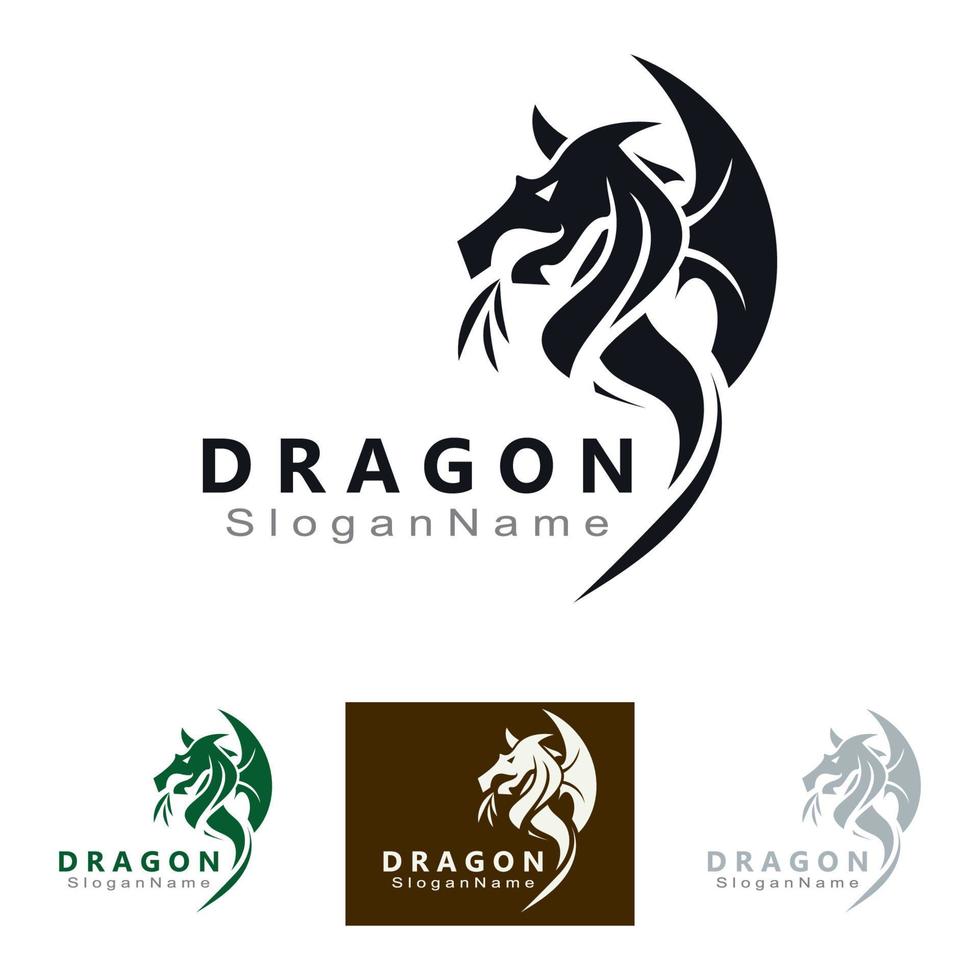 Drachen-Logo-Design minimalistische einzigartige Vektorvorlage vektor