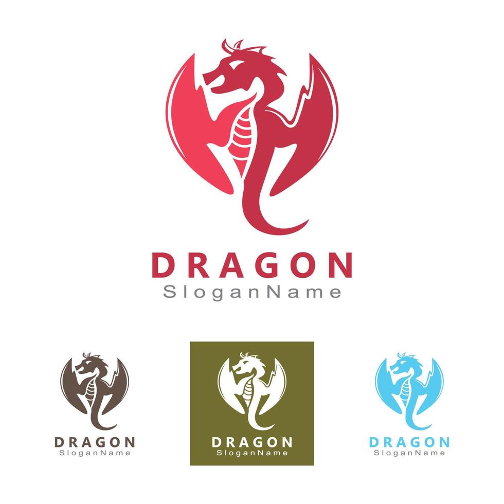 Drachen-Logo-Design minimalistische einzigartige Vektorvorlage vektor