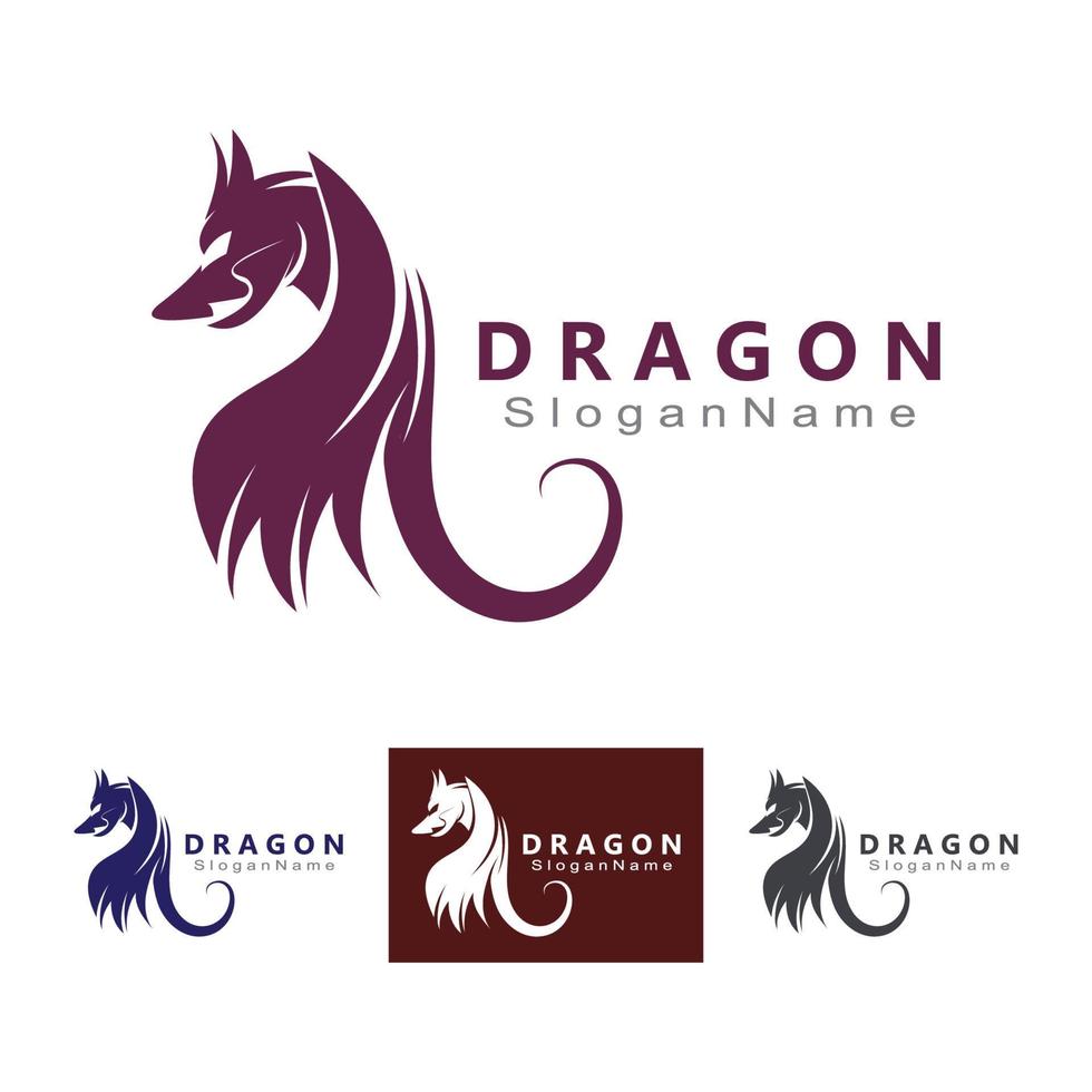 dragon logotyp design minimalistisk unik vektor mall