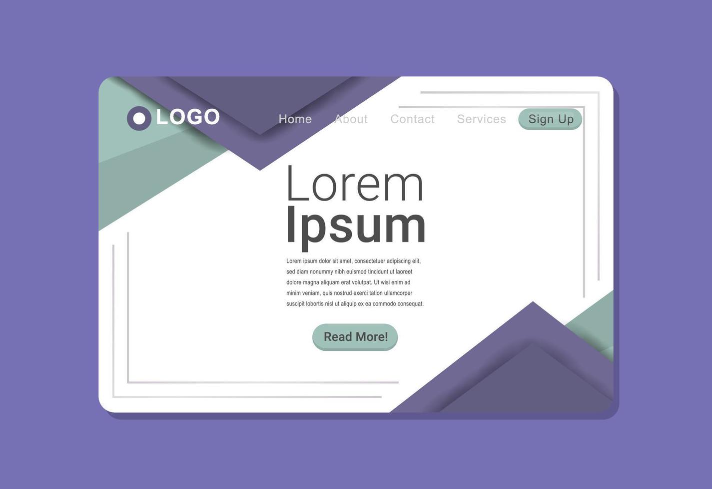 modernes Landing-Page-Design im abstrakten Stil vektor