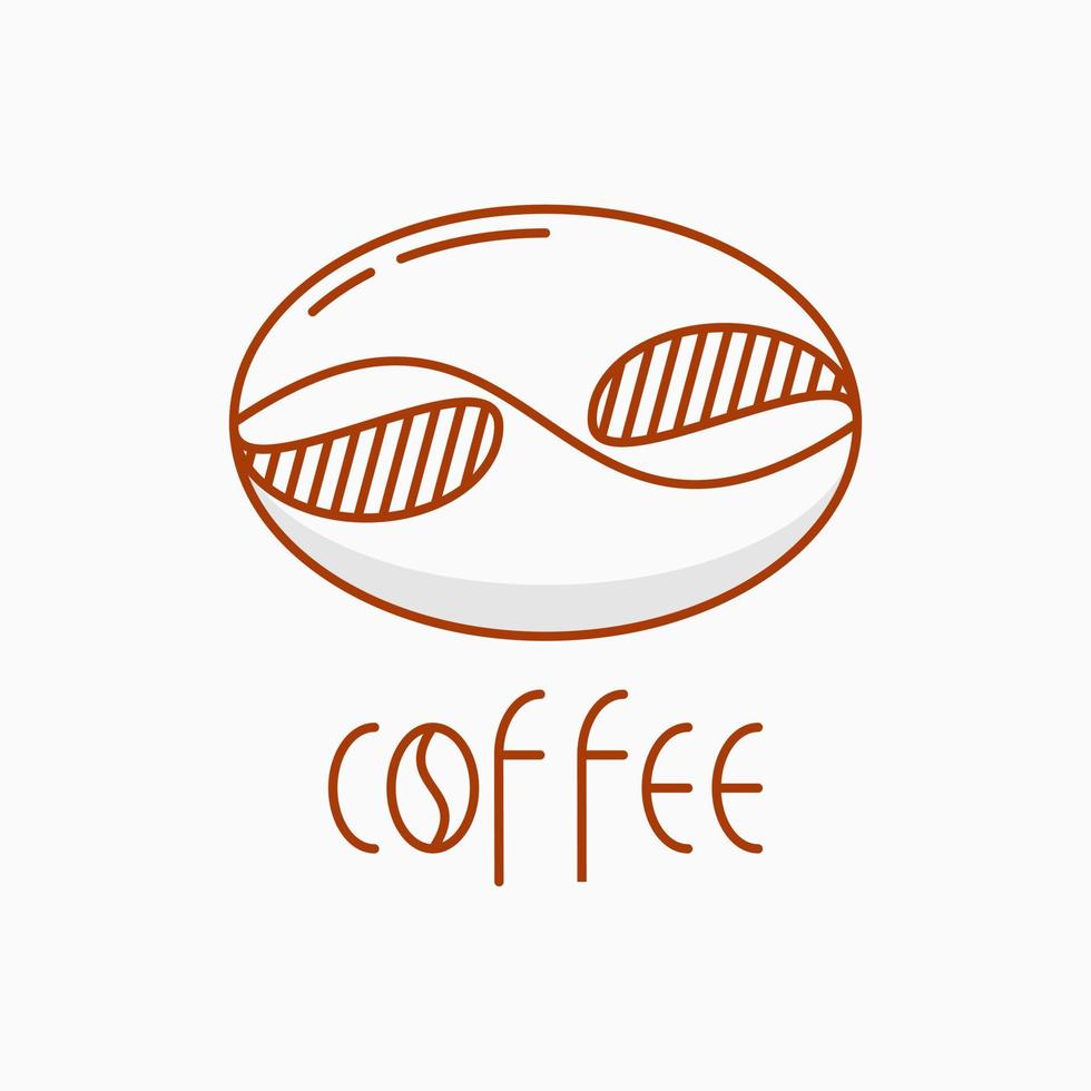 minimalistisches kaffeebohnen-logo-konzept. kreatives, linienförmiges, einfaches und vintage-logo. geeignet für logo, symbol, symbol oder zeichen. wie Lebensmittel- und Getränkelogo vektor