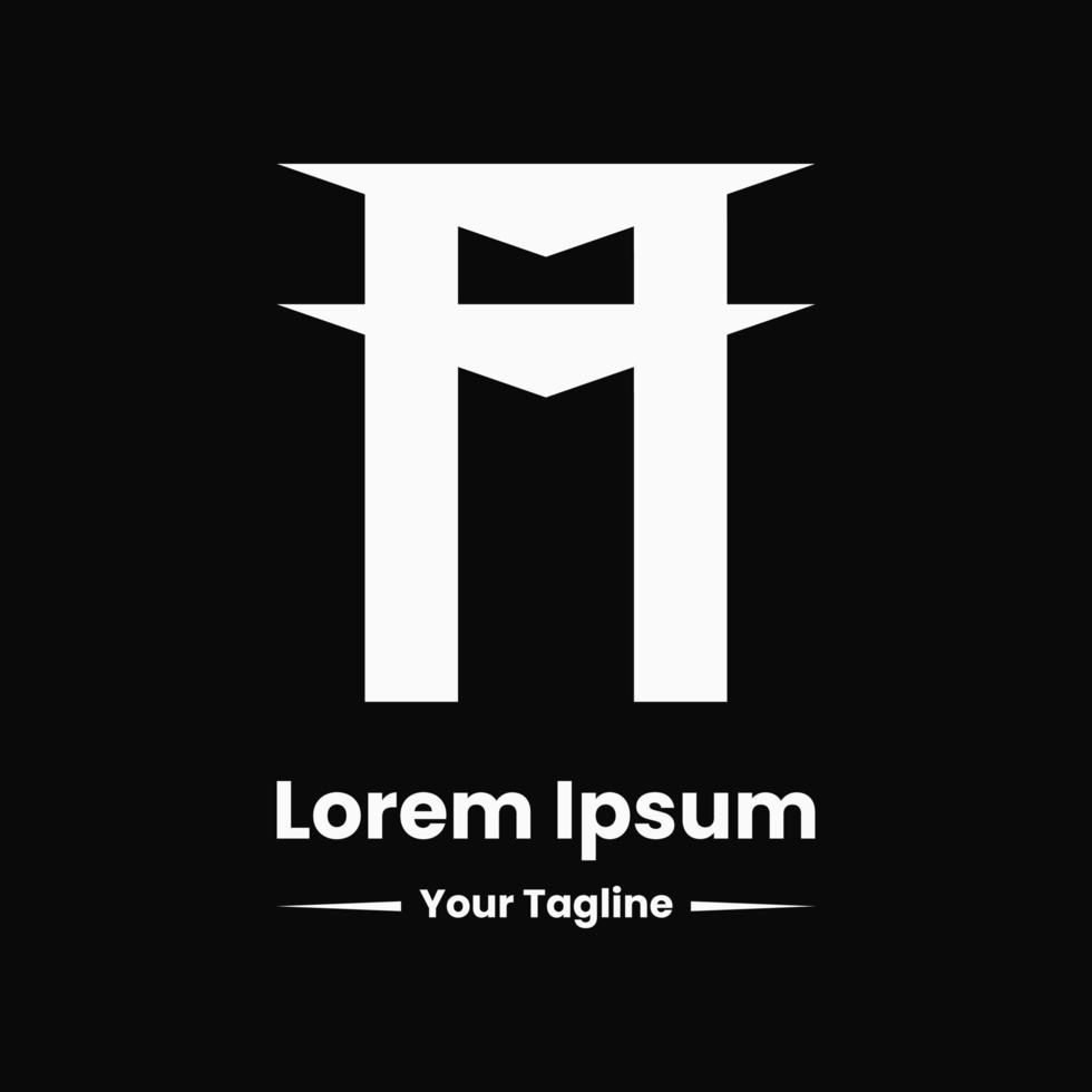 bokstaven m och port logotyp koncept. monogram, silhouette, platt, enkel och modern logotyp. lämplig för logotyp ikon, symbol och tecken vektor