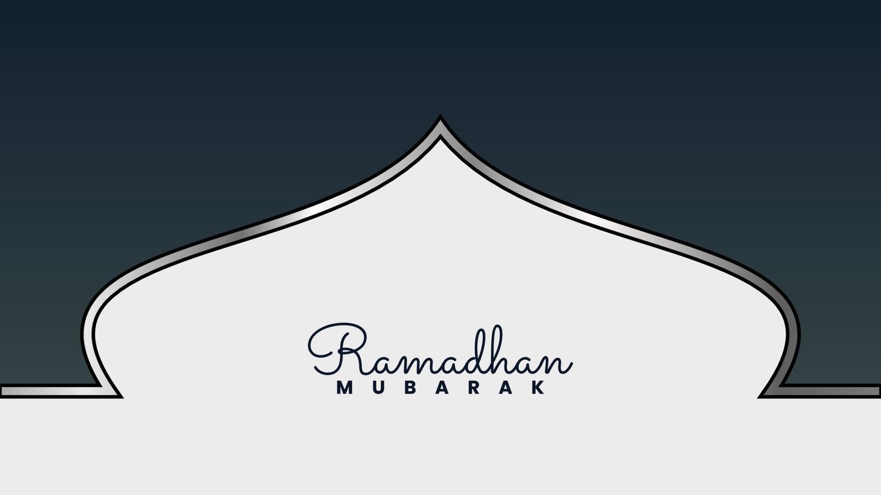 ramadhan mubarak silberner metallischer moderner hintergrund vektor