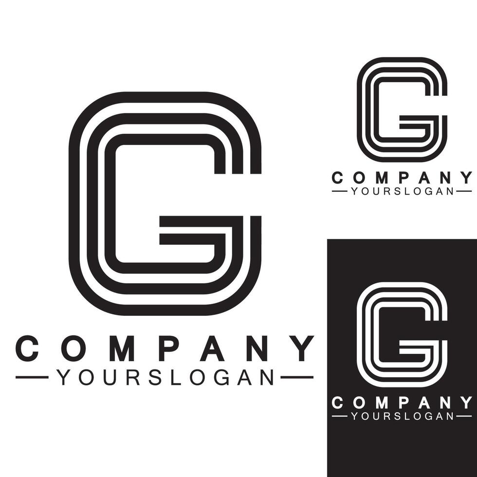 bokstaven g logotyp ikon formgivningsmall vektor