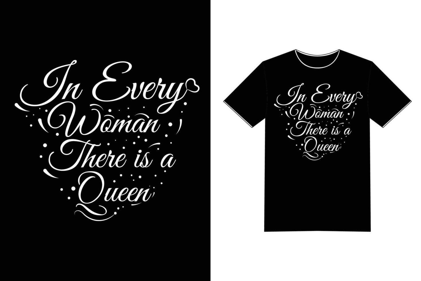 i varje kvinna finns det en drottning - motiverande citat som säger tshirtdesign vektor
