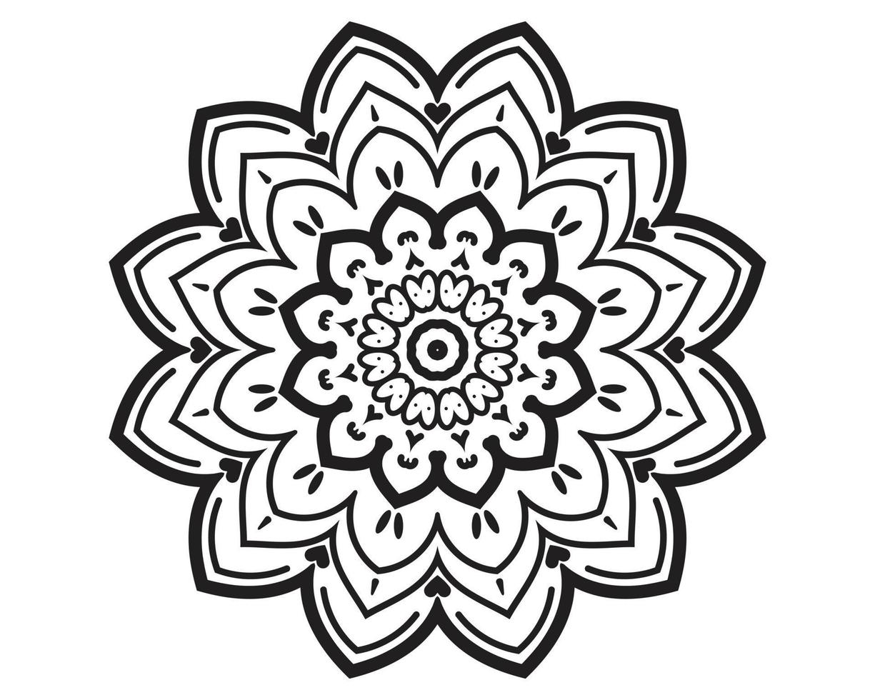 enkel mandala design - dekorativ konst blommig stil vektor