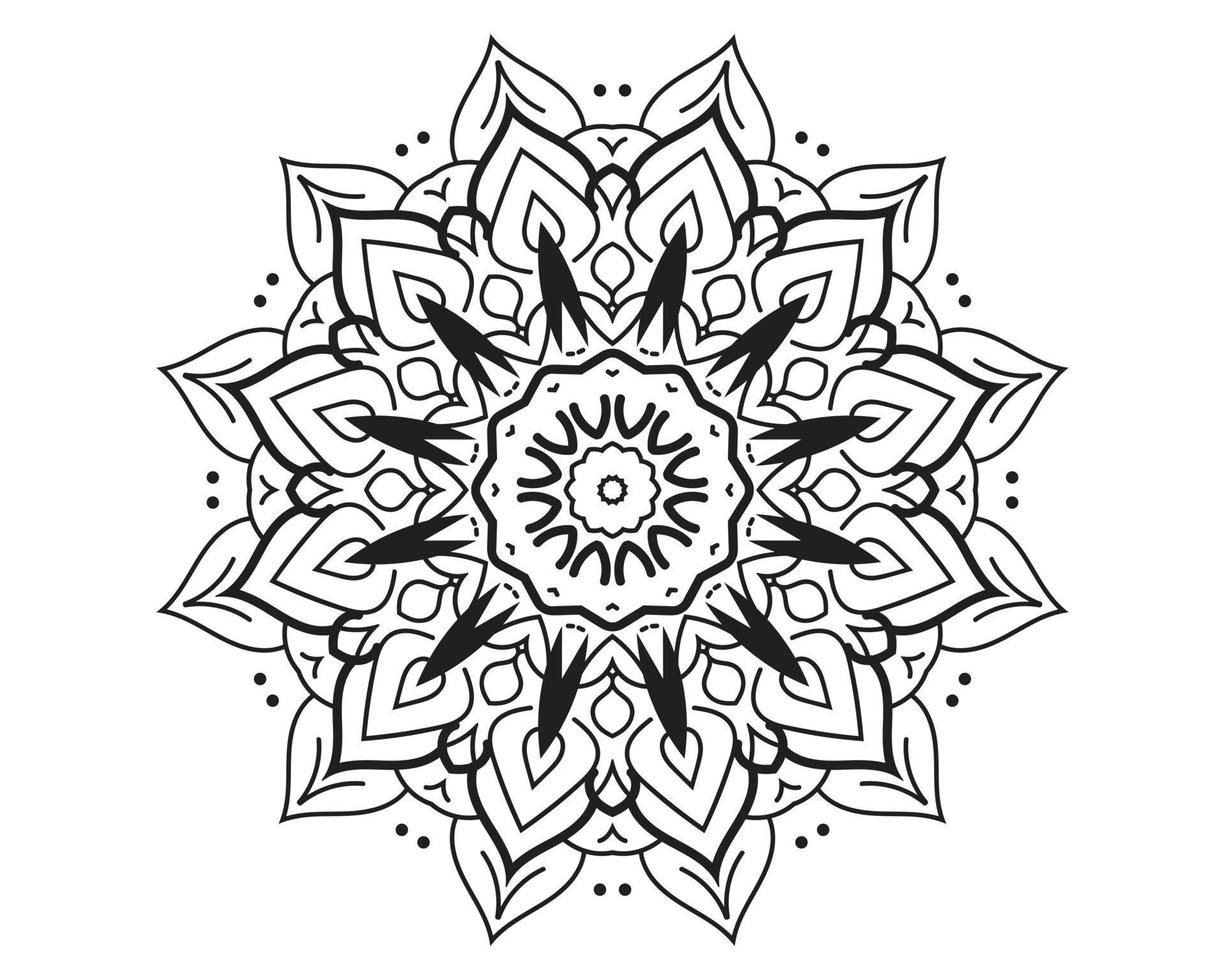 enkel abstrakt mandala design - blommig stil med dekorativ konst vektor