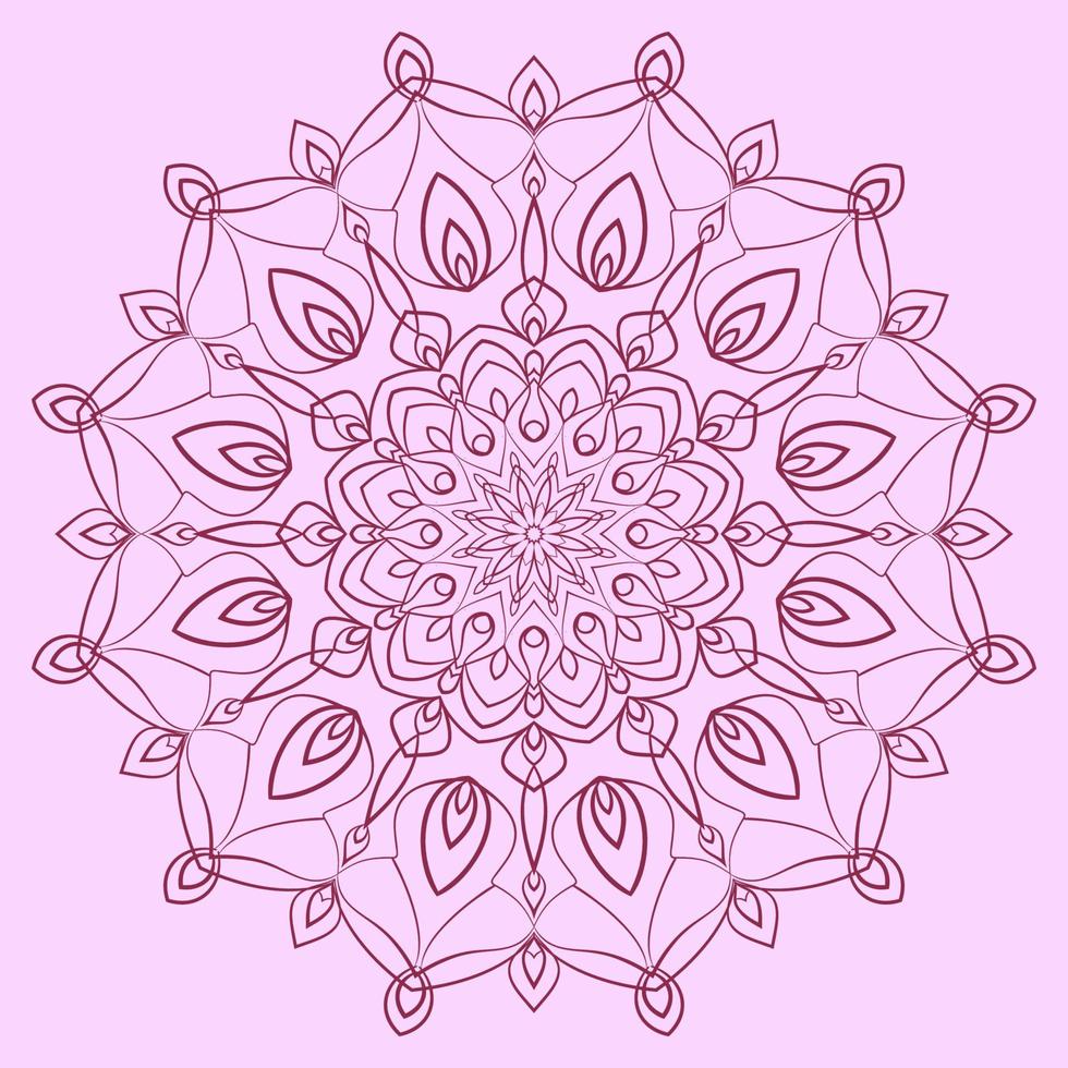 abstrakte Mandala-Kunst mit kreisförmiger Dekoration der Jugend und sanfter Farbe für Web- oder Druckvektordesign-Element vektor