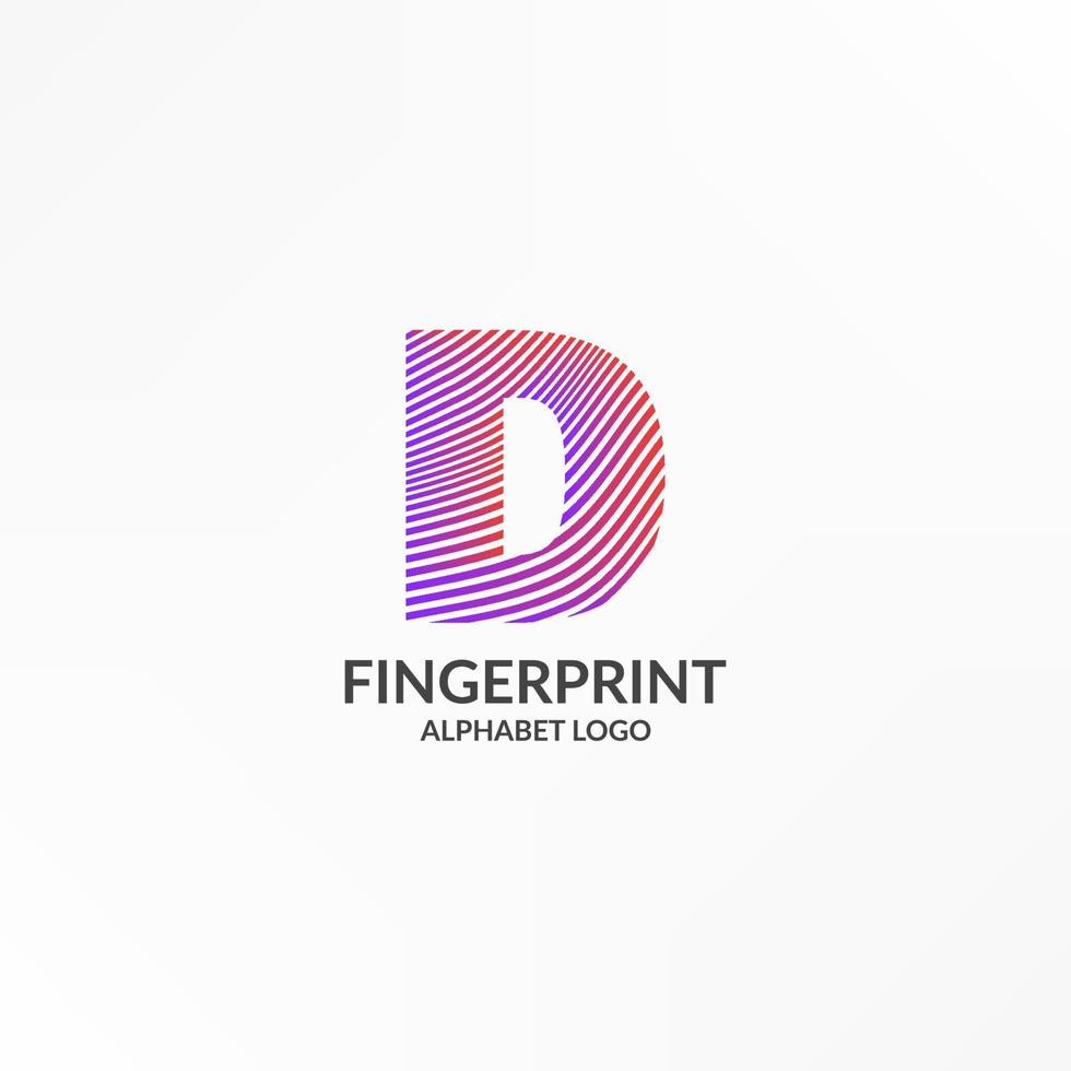 bokstaven d abstrakt gradient ränder fingeravtryck vektor logotypdesign