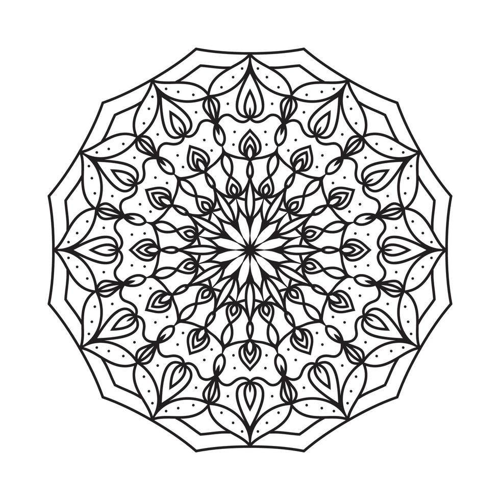 abstrakte runde Malbuch-Mandala-Kunst kreisförmiges dekoratives Vektor-Design-Element vektor