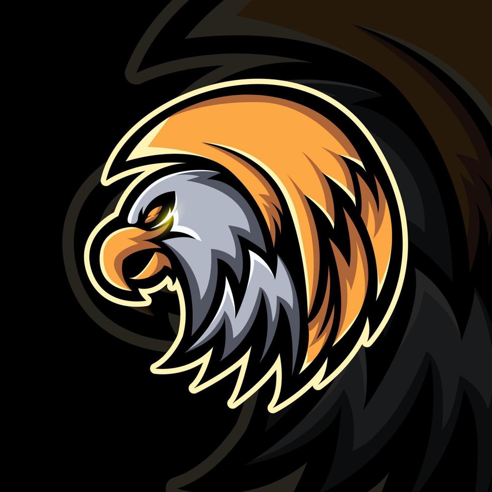 furious eagle maskot-logotypdesign för esport och sportlag vektor