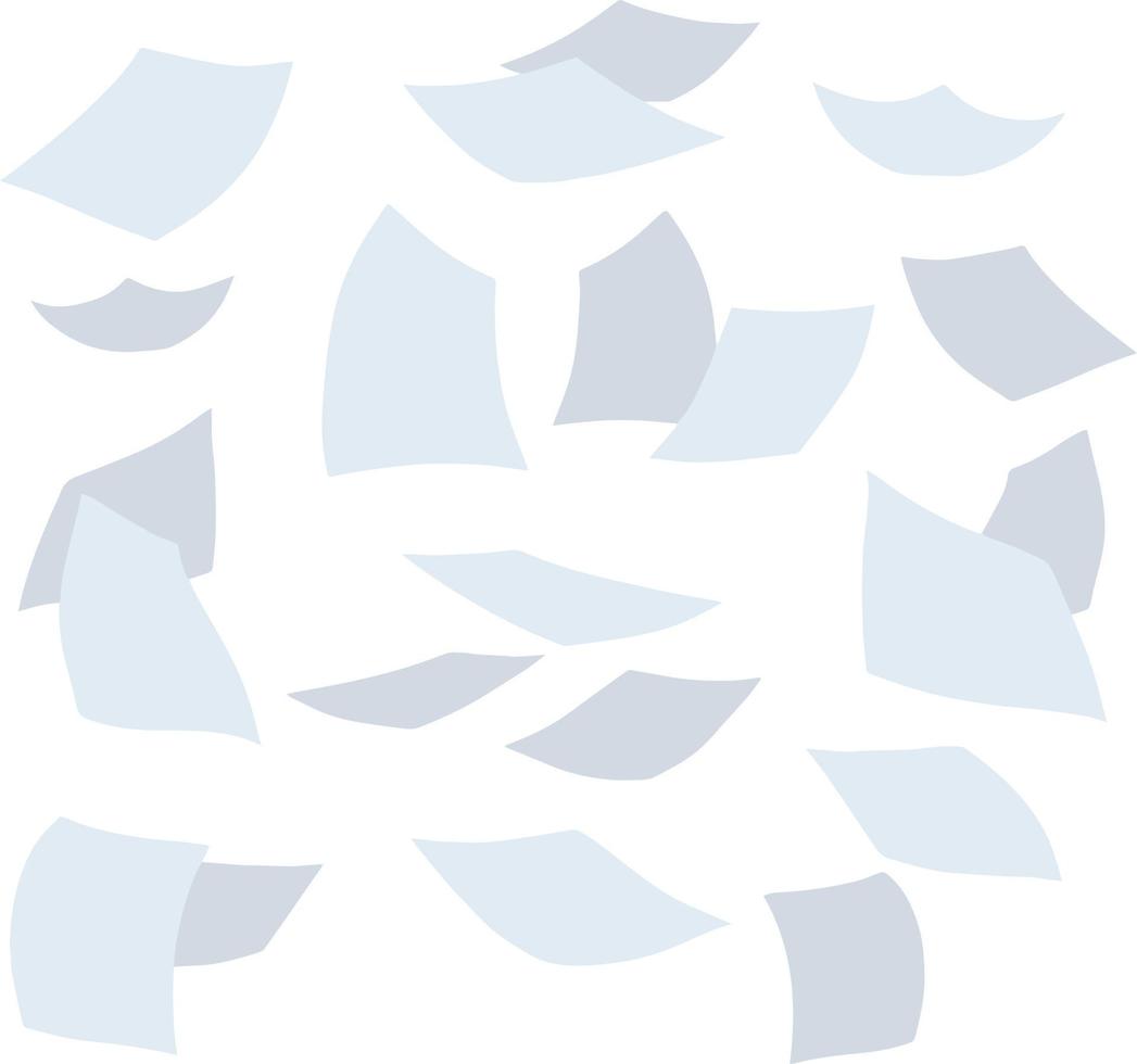 fliegende Whitepaper-Dateidokumente. das Element der Arbeit mit Buchstaben auf weißem Hintergrund. flache illustration der karikatur. Büromüll hinterlassen vektor