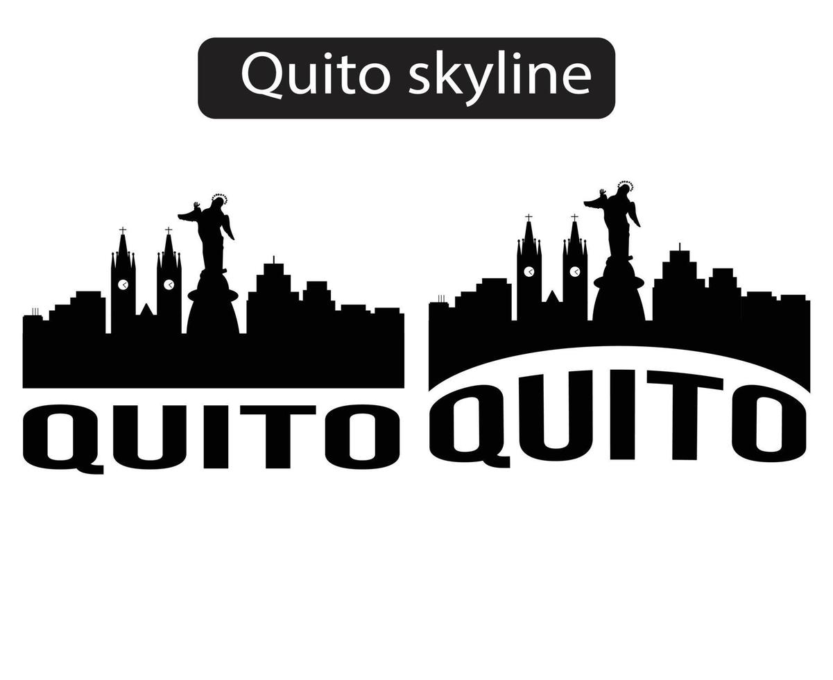 Quito City Skyline Silhouette Vektor Illustration