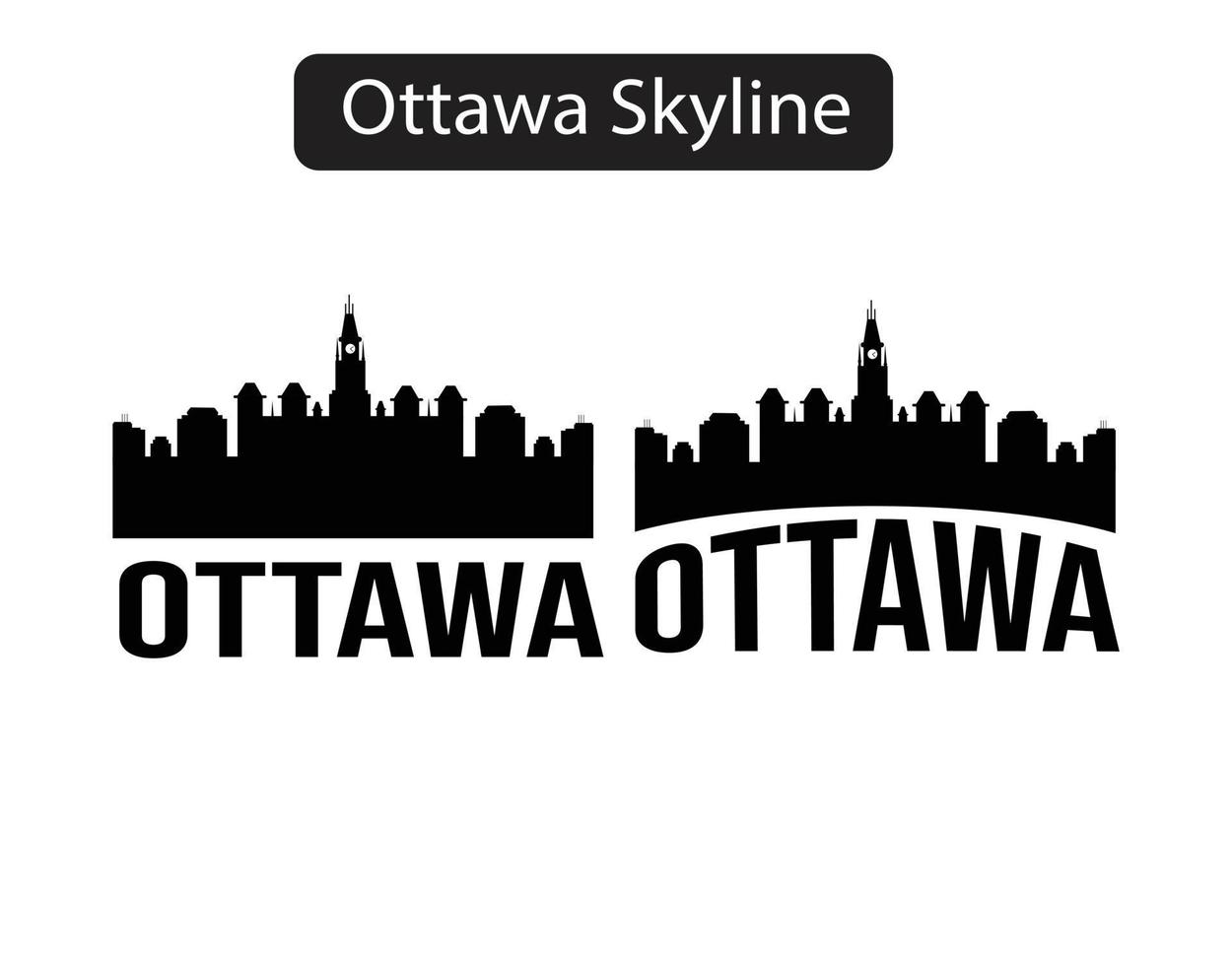 ottawa city skyline silhuett vektorillustration vektor