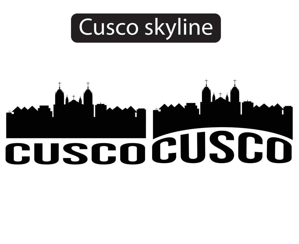 cusco city skyline silhuett vektorillustration vektor
