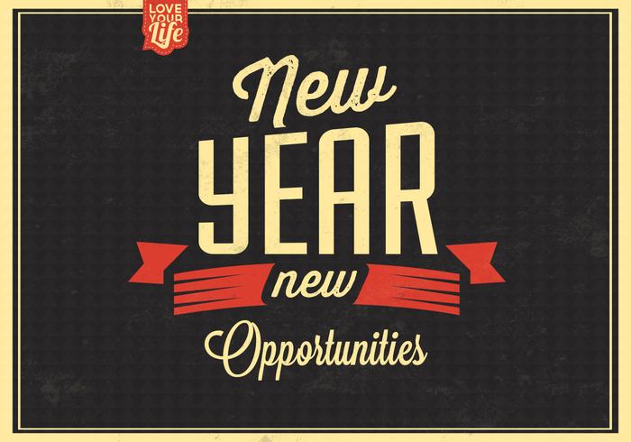 Vintage New Year Vector Background