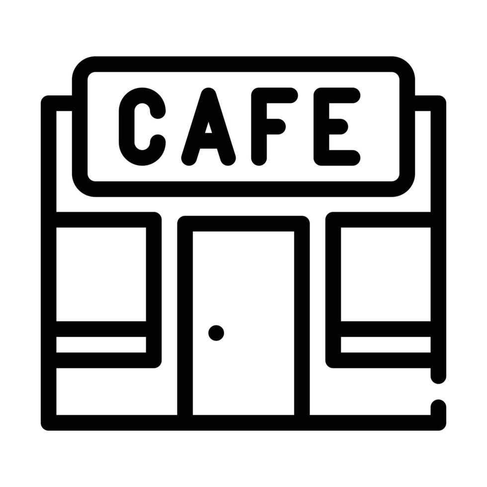 Café-Gebäude Symbol Leitung schwarz Vektorgrafik vektor