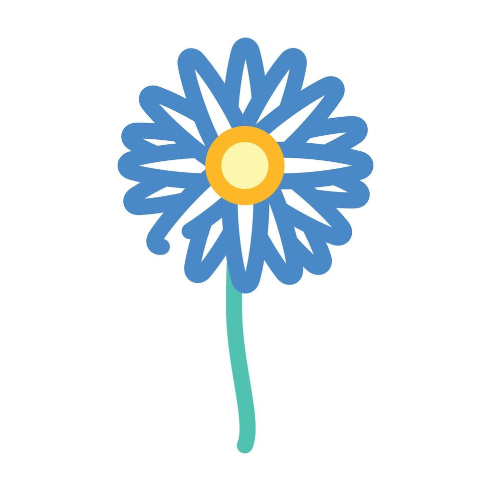 Gänseblümchen Blume Farbe Symbol Vektor Illustration