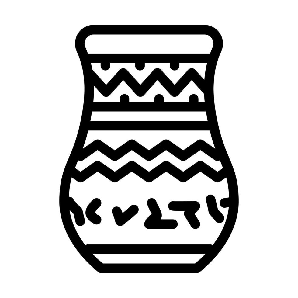 Vase Ägypten Symbol Leitung Vektor Illustration