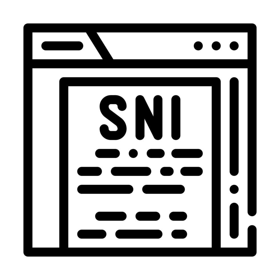 sni-protokolllinie symbol vektor-illustrationslinie vektor