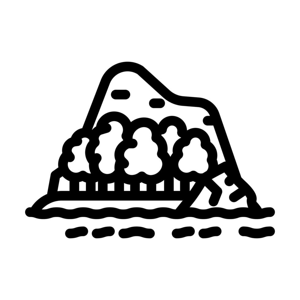 Insel Ozean Sommerurlaub Symbol Leitung Vektor Illustration