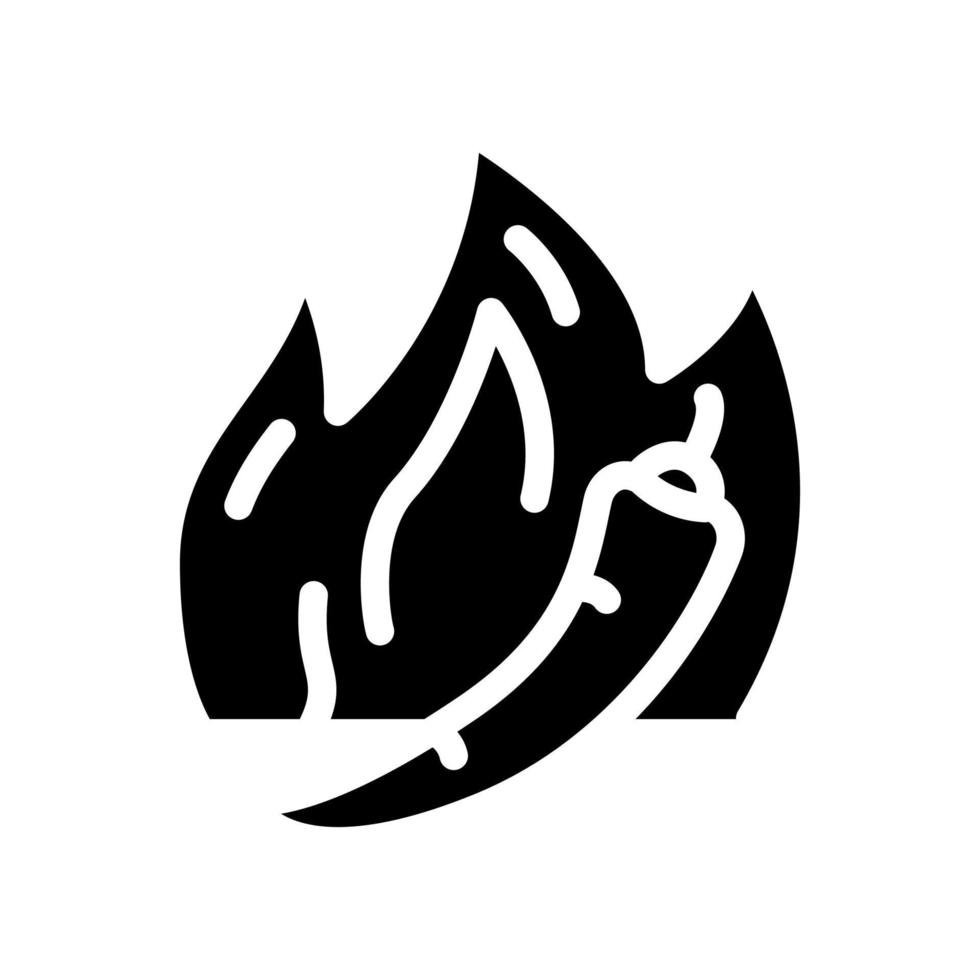 Paprika Glyphe Symbol Vektor Illustration schwarz