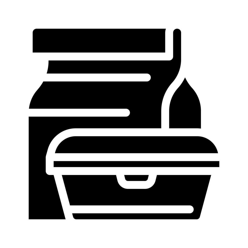 Mittagessen Box Kantine Glyphe Symbol Vektor Illustration