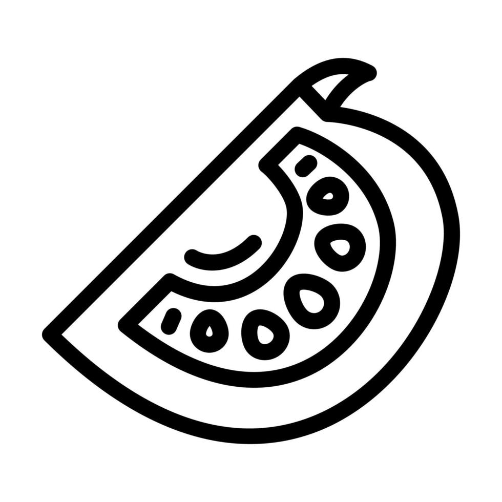 halbe Tomatenlinie Symbol Vektor Illustration