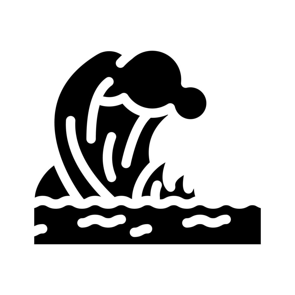Tsunami-Katastrophe Glyphe Symbol Vektor Illustration
