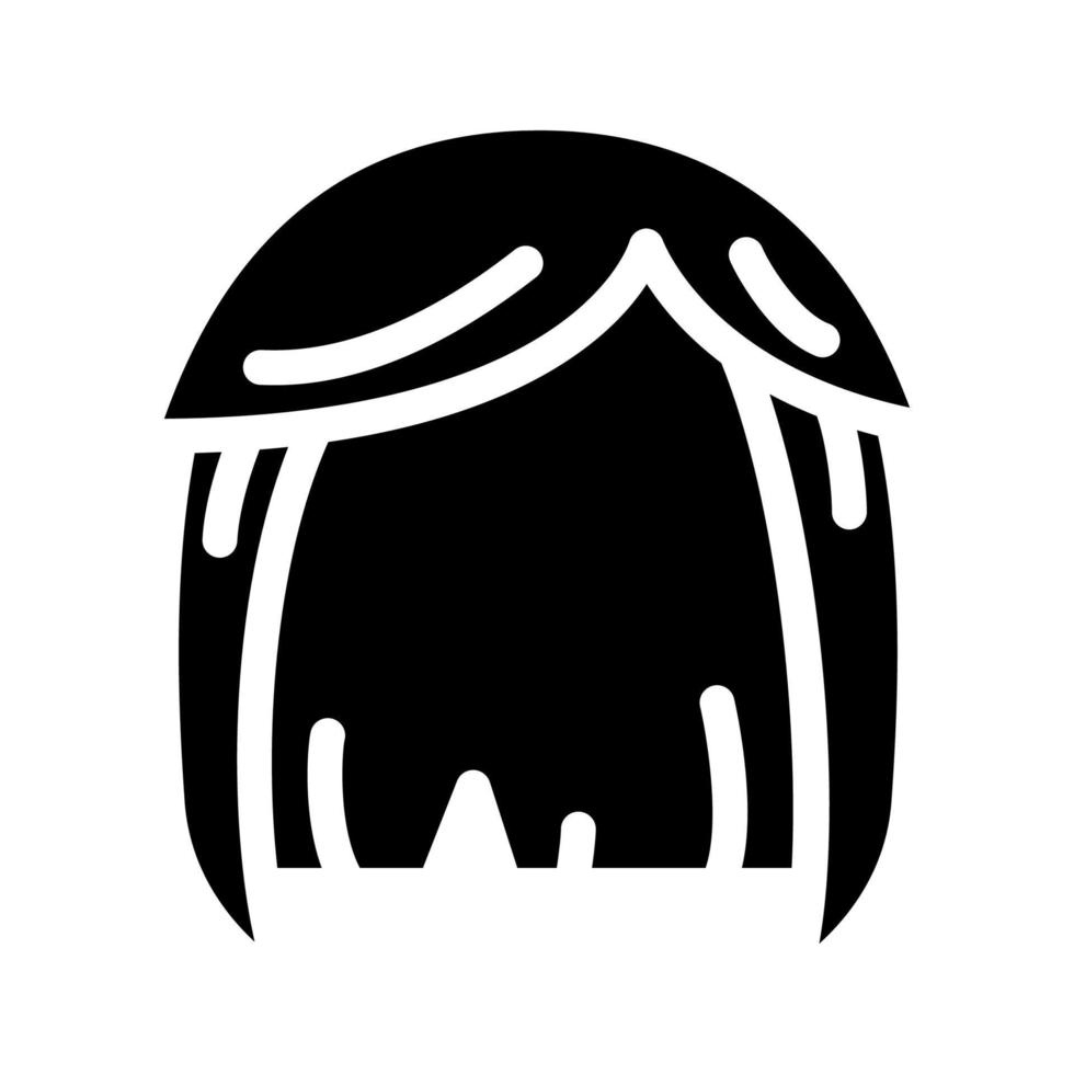 peruk hår glyf ikon vektor illustration svart
