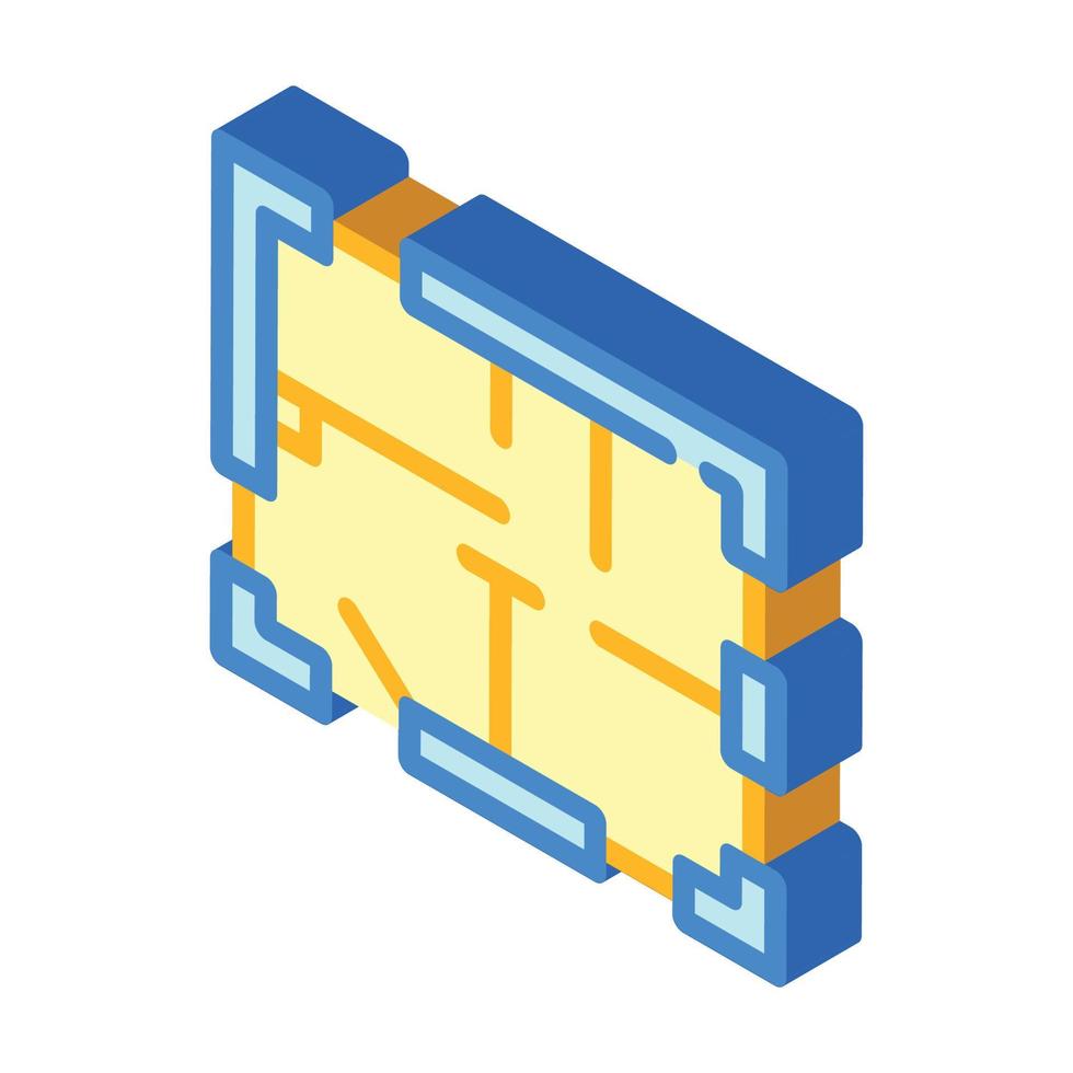 hus plan isometrisk ikon vektor illustration isolerade